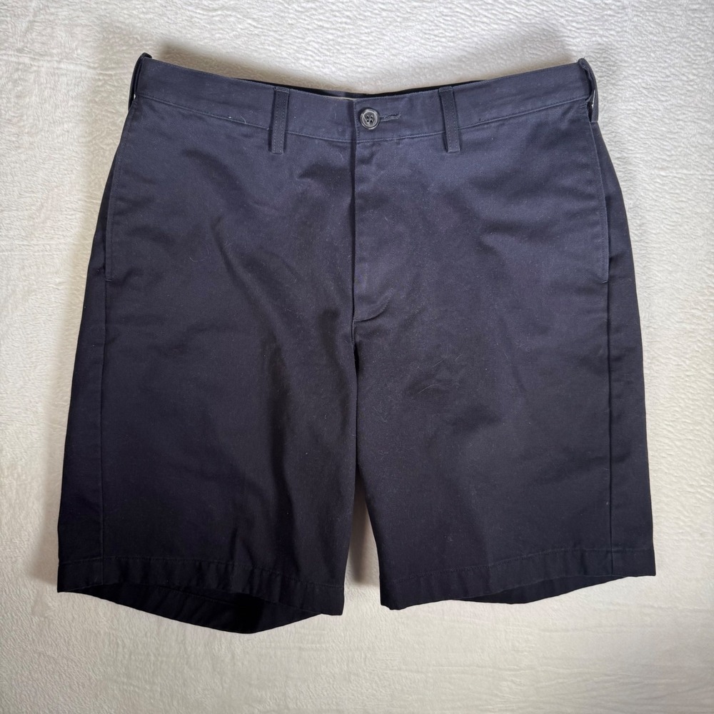 Lands End Mens‎ Navy Blue Chino Shorts 34 Traditional Fit 100% Cotton Twill